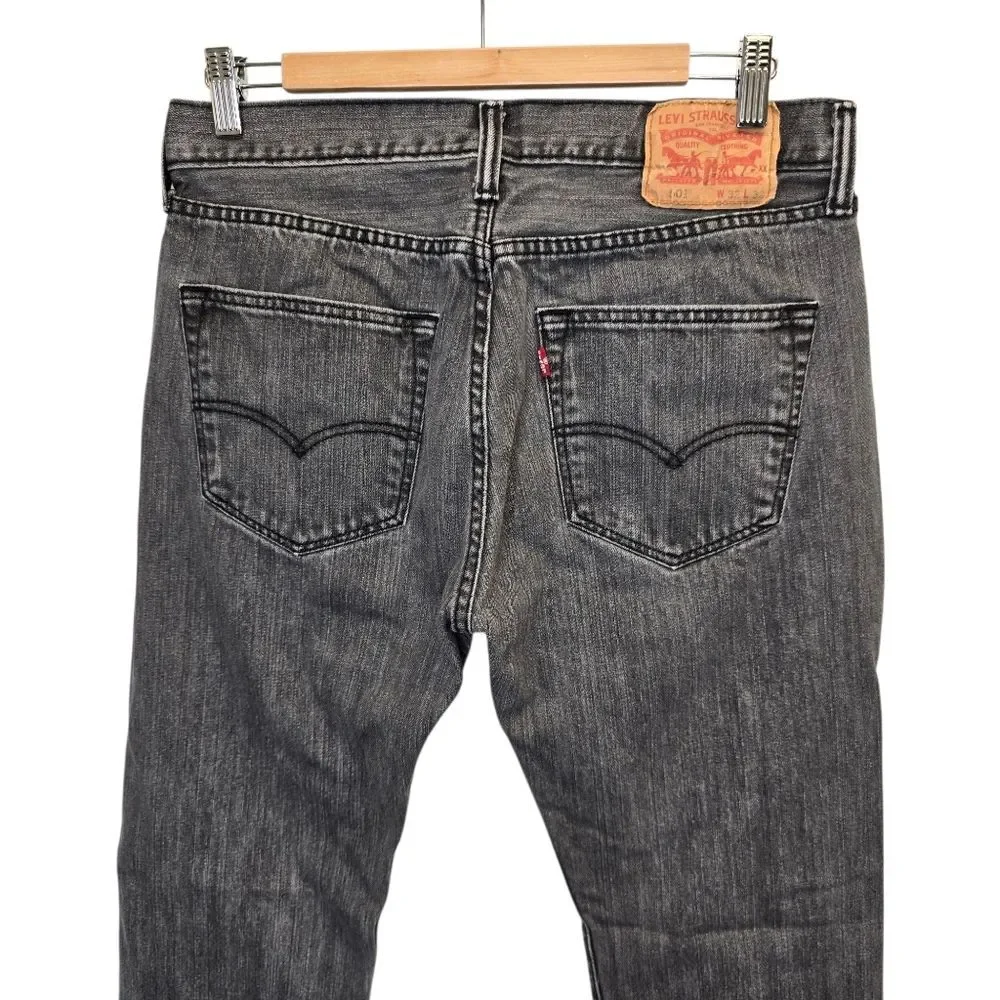 Levi's 501 Men's 32x32 Striaght Fit Stone Washed Gray Denim Jeans 501-6275
